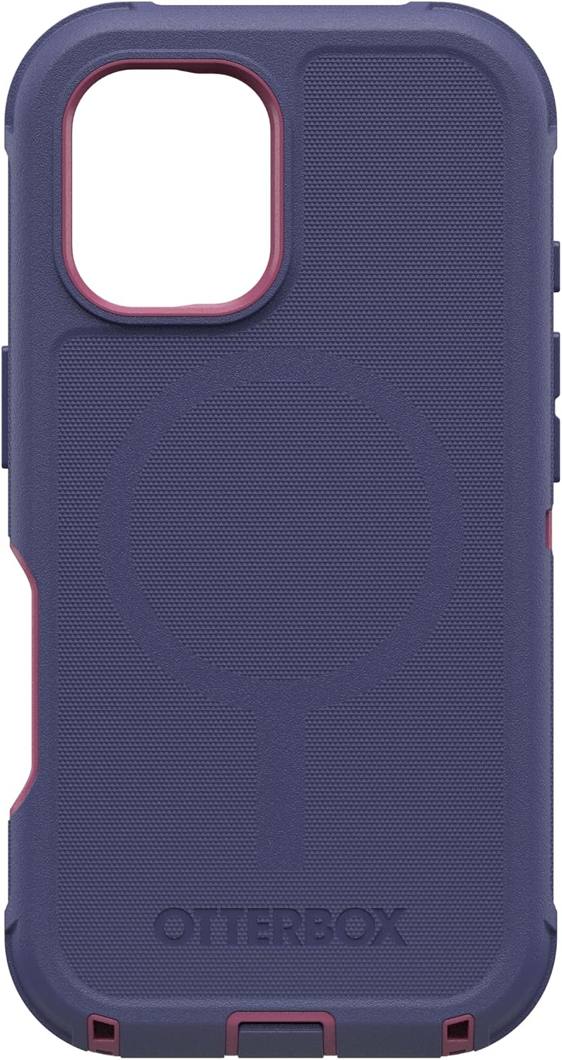 Alt View 2. OtterBox - OtterBox iPhone 16 (Only) - Defender Series Case - Holster Clip Included - Built-in Magnets - Rugged & Durable - Regatta Rose (Purple & Pink).