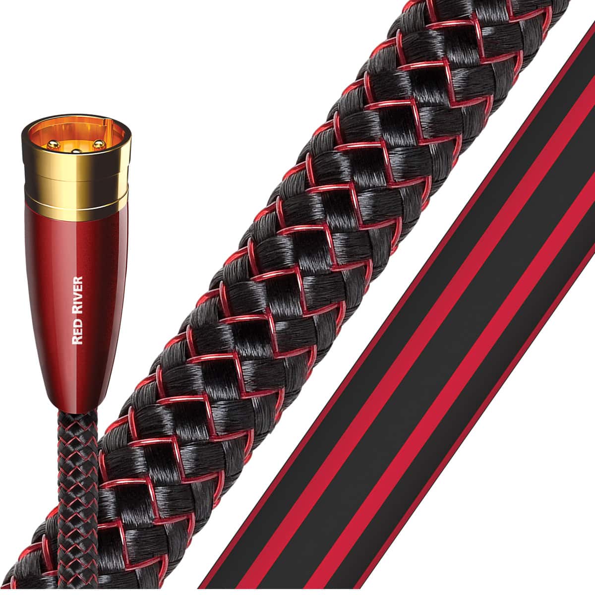 AudioQuest - Red River XLR to XLR Analog Audio Interconnect Cable - 1.64' (0.5m) - 2-Pack - Black/Red