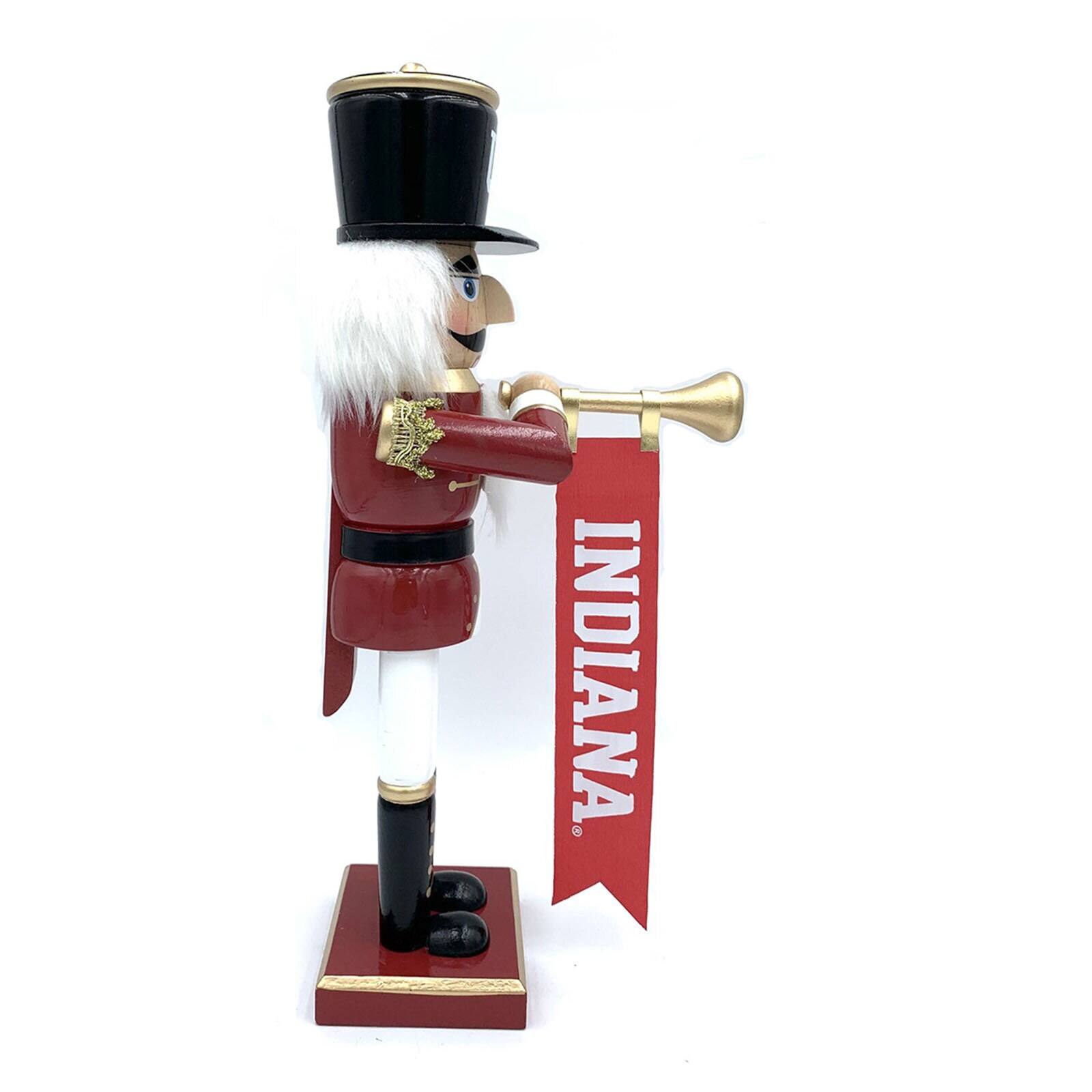 Alt View 1. Santa's Workshop - Indiana Hoosiers 14" Bugler Nutcracker - Red.