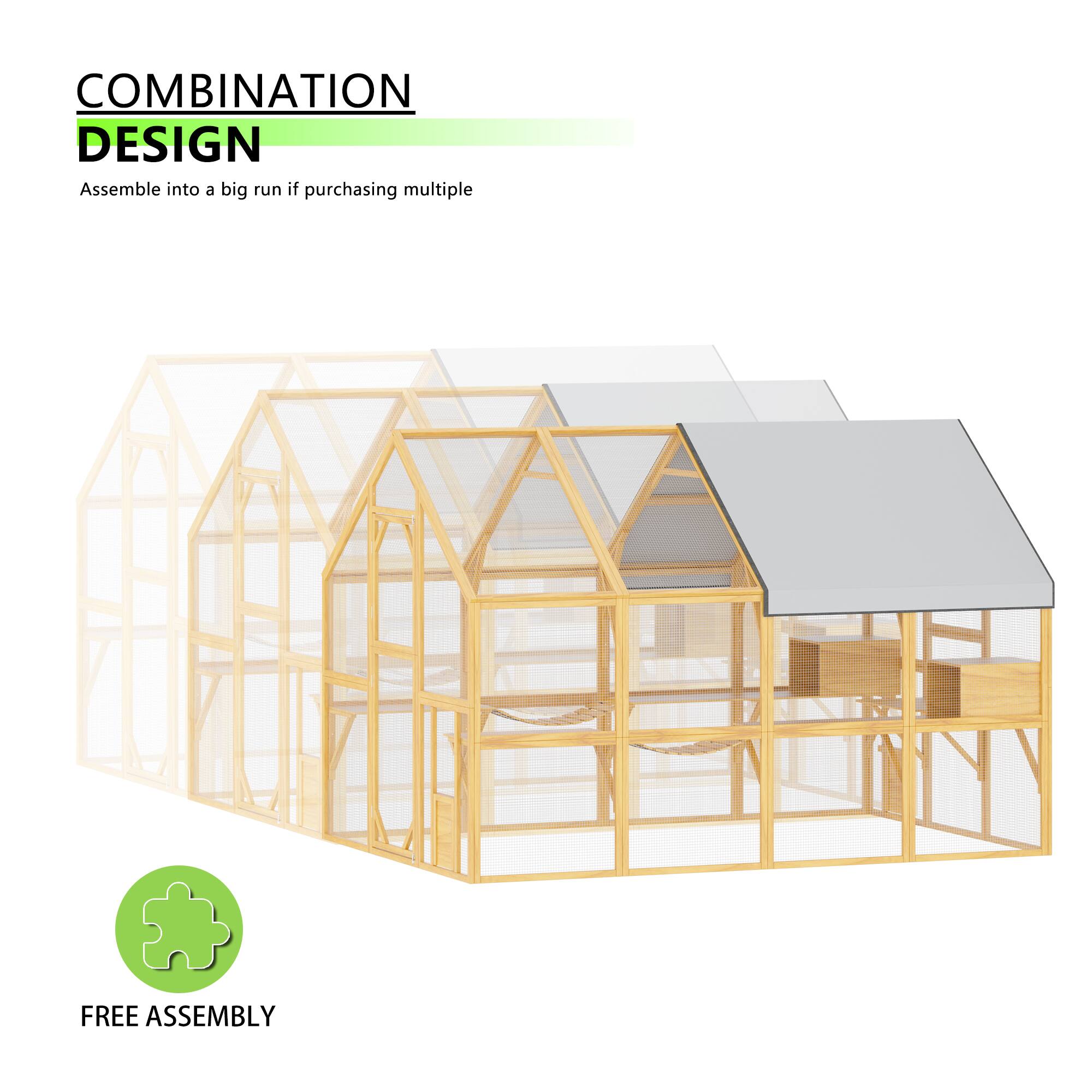COMBINATION DESIGN  
Assemble into a big run if purchasing multiple  

FREE ASSEMBLY