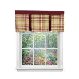 RLF Home - Syon Park Pleated Window Valance 100% Cotton Rod Pocket 50" x 17" - Gold