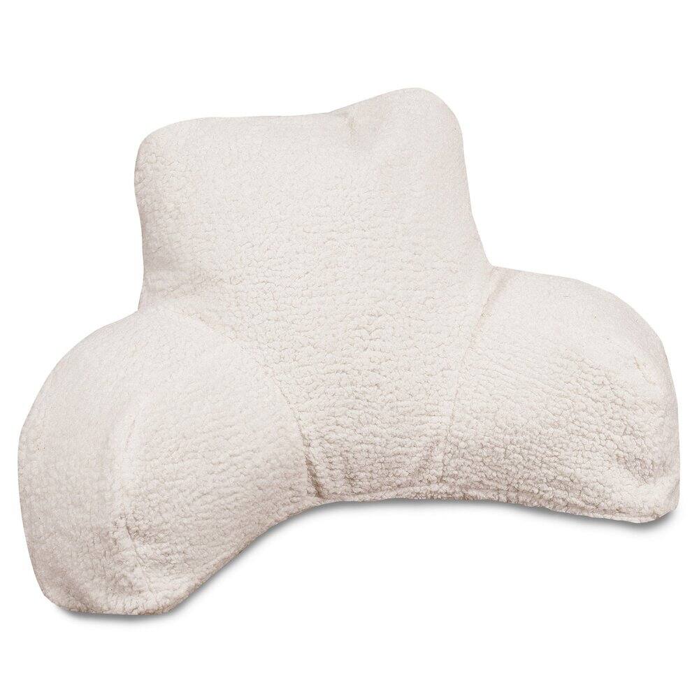 Front. Majestic Home - Reading Pillow Sherpa Cream - Beige.
