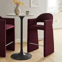 Talia 41 Inch Performance Velvet Bar Stool by Modway - Mulberry