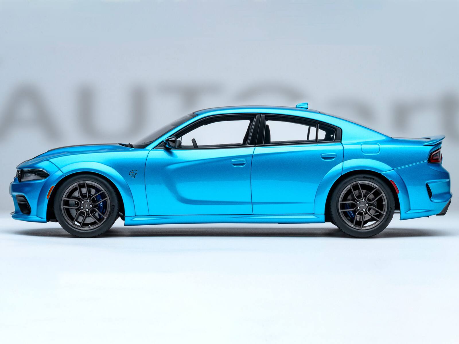 Alt View 7. Autoart - Dodge Charger SRT Hellcat Redeye B5 Blue Metallic w/ Carbon Stripes 1/18 Car Model by Autoart.