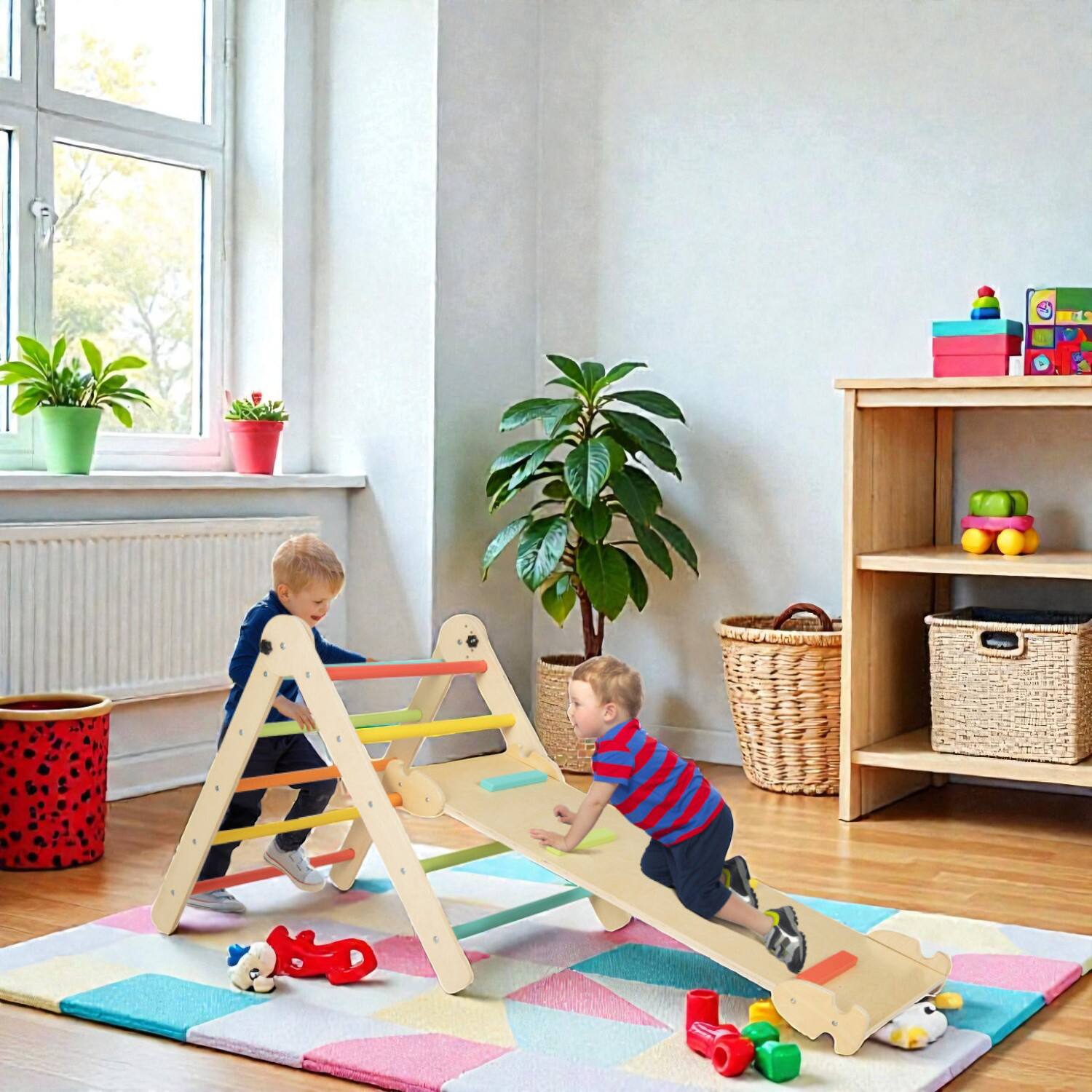 BreeBe - Toddler Triangle Climber Playset – 3-in-1 Foldable Adventure Set - Multicolor price history on PriceWatchPro