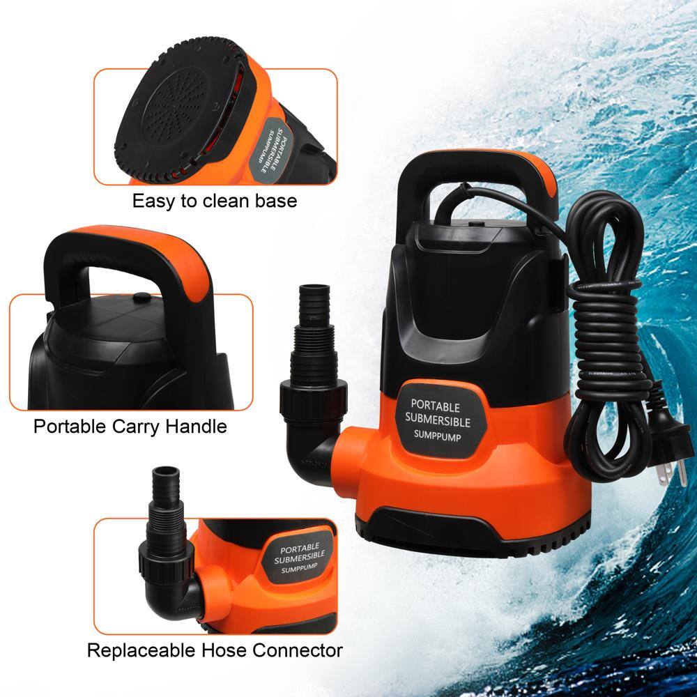 PORTABLE SUBMERSIBLE SUMPPUMP

- Easy to clean base
- Portable Carry Handle
- Replaceable Hose Connector