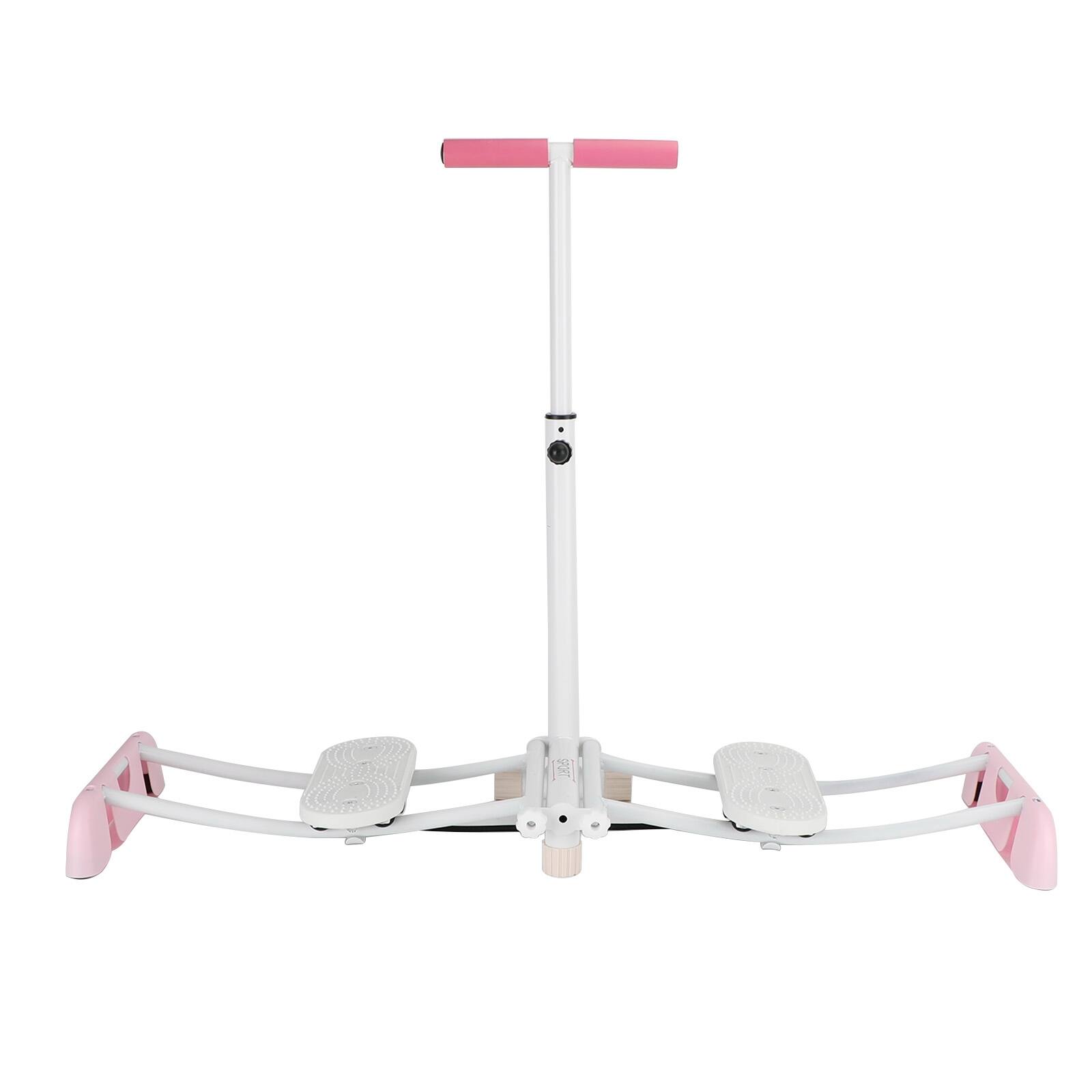 Angle. Topteng - Ski Exercise Machine for Leg&Pelvic Training -Adjustable Height, Foldable Home Gym Equipment for Thighs, Hips, Full Body - Pink.