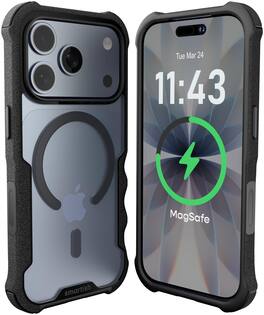 Smartish - iPhone 18 Pro/17 Pro MagSafe Case - Gripzilla - Protective Grip Heavy Duty Cover - Clearly Black