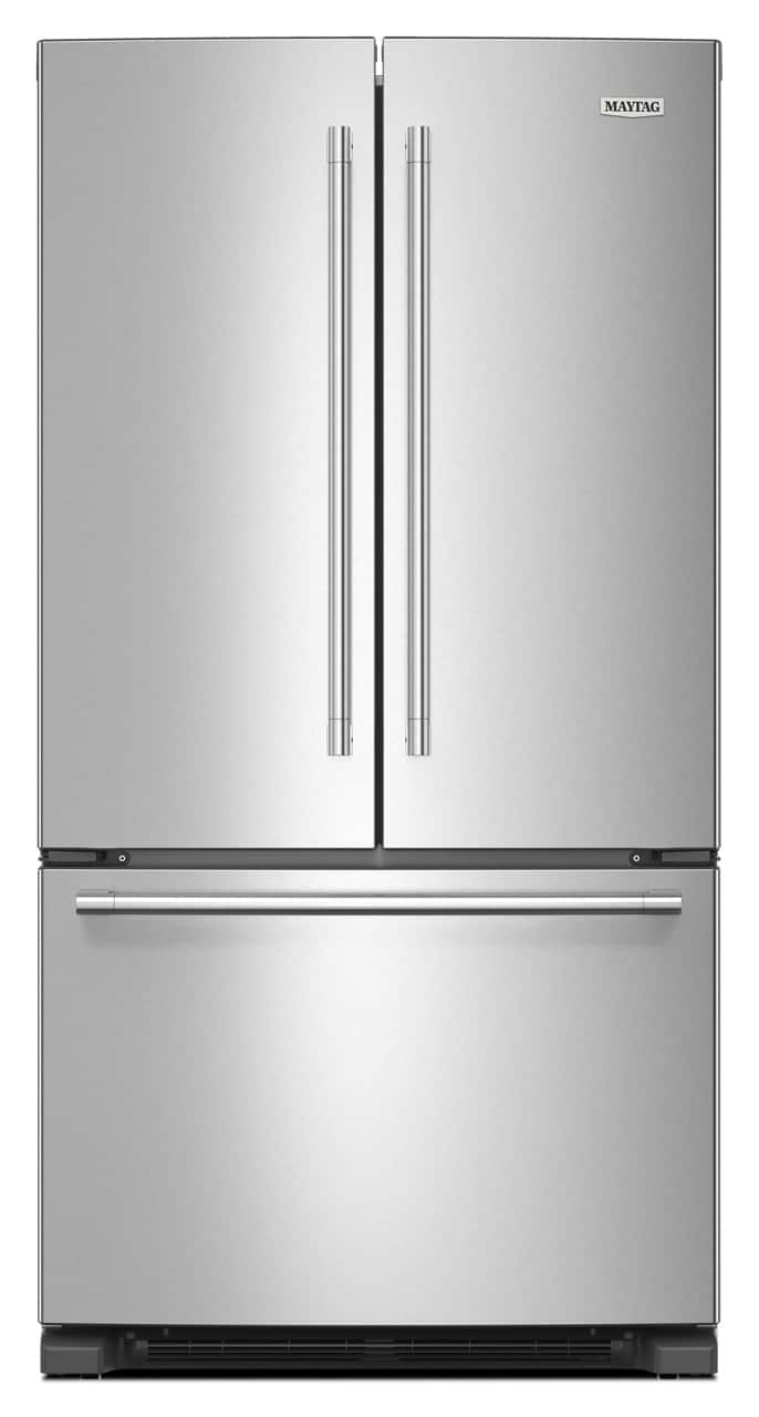 Maytag - 36 in. Wide 25.2 cu. ft. French Door Refrigerator with Max Cool Setting - Stainless Steel