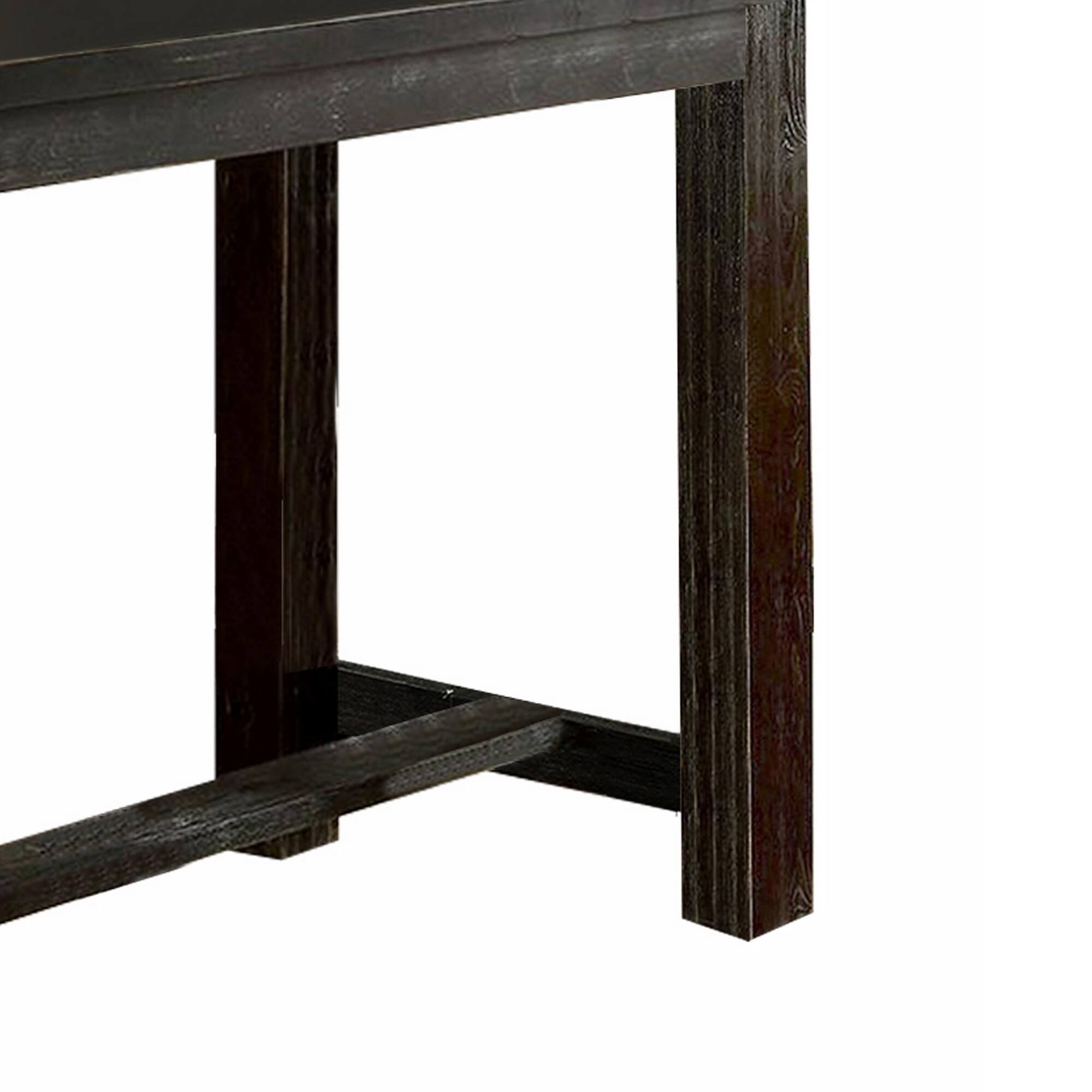 Alt View 3. Manhattan Lane - 72 Inches Rectangular Dining Table with Block Legs, Antique Black - Black.