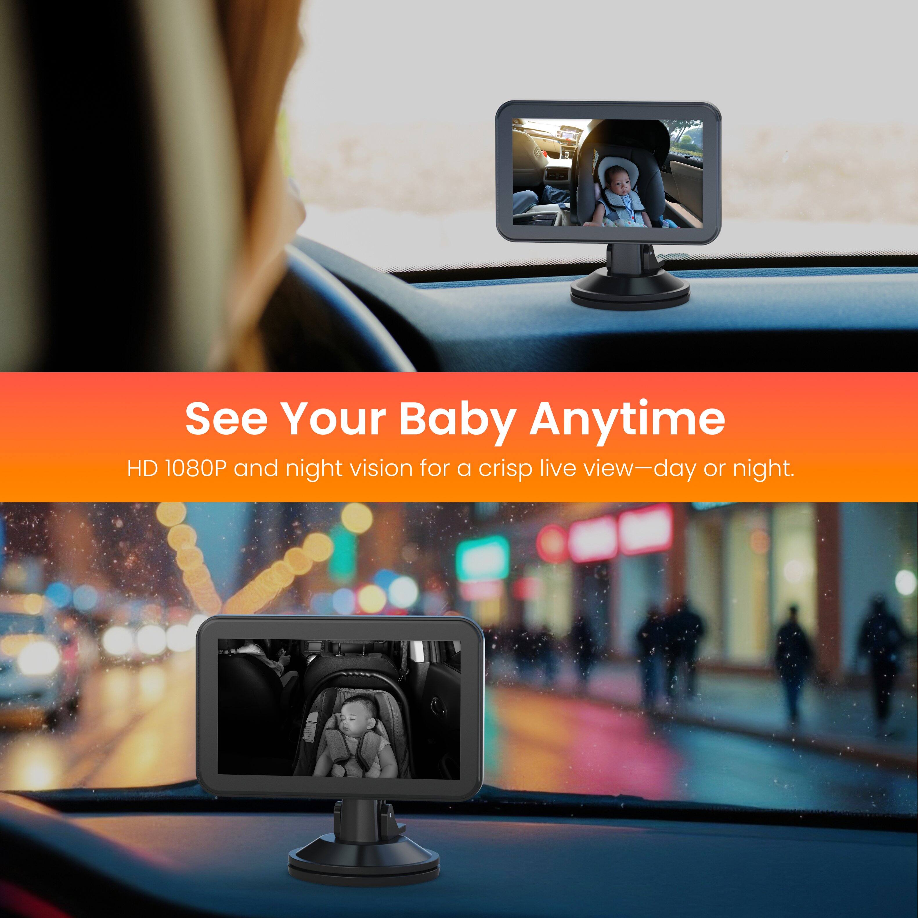 See Your Baby Anytime
HD 1080P and night vision for a crisp live view—day or night.