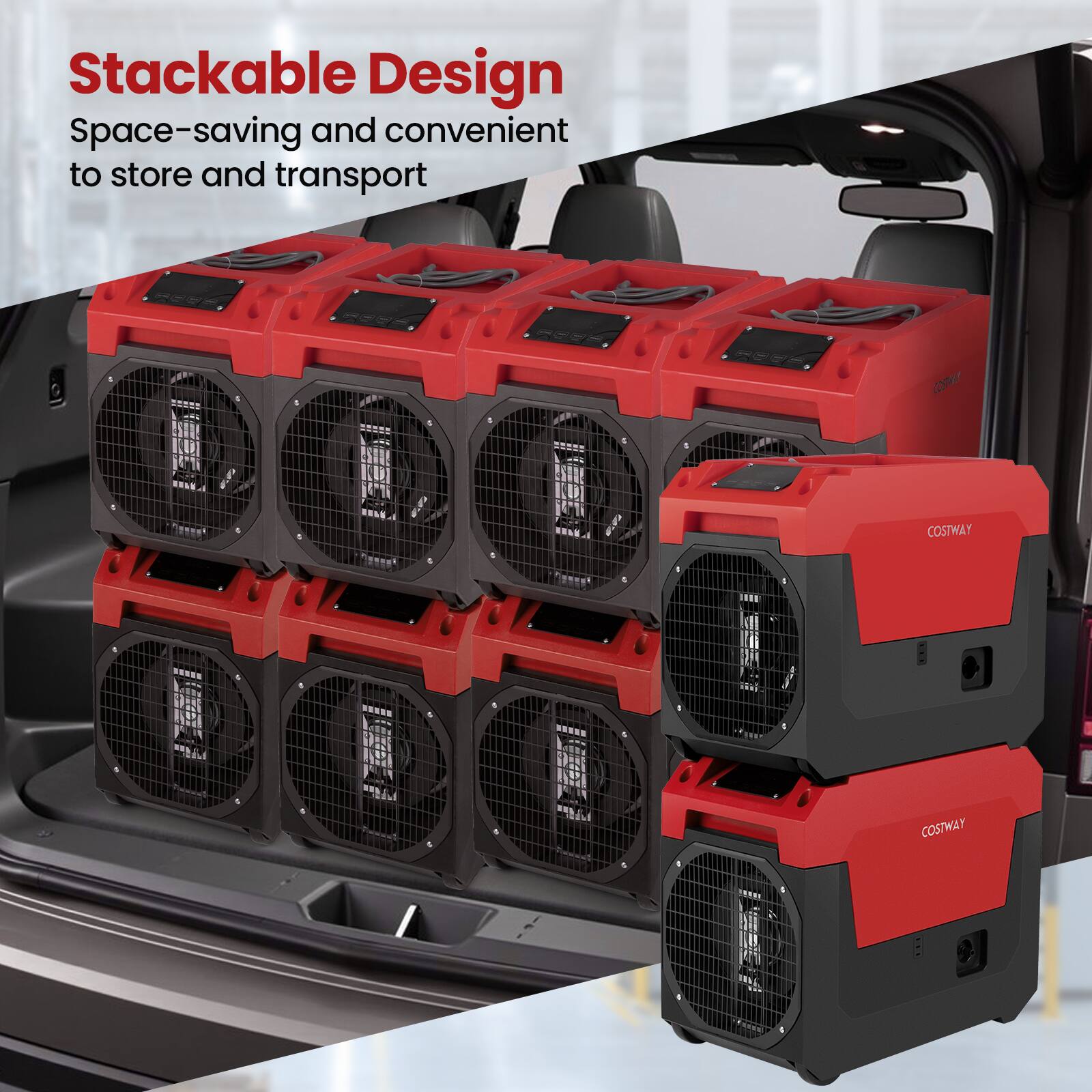 Stackable Design  
Space-saving and convenient to store and transport  
COSTWAY