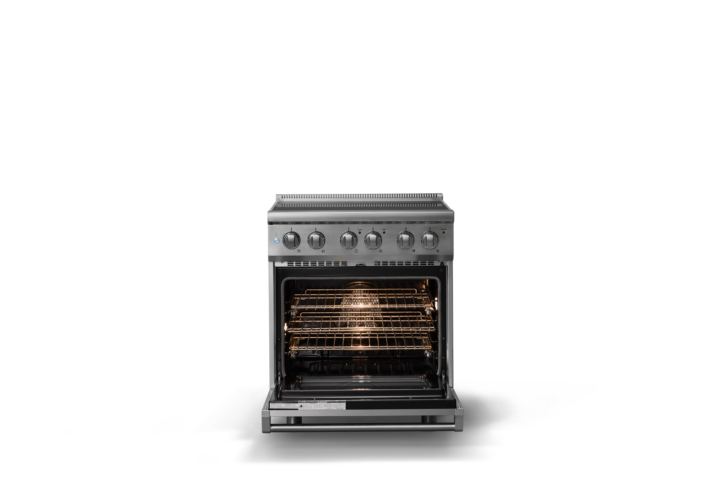 Alt View 2. Viking - 30 in. Wide 4 Elements Pro 5 Series 4.7 Cu. Ft. Freestanding Electric Convection Range - Stainless Steel - Stainless Steel.