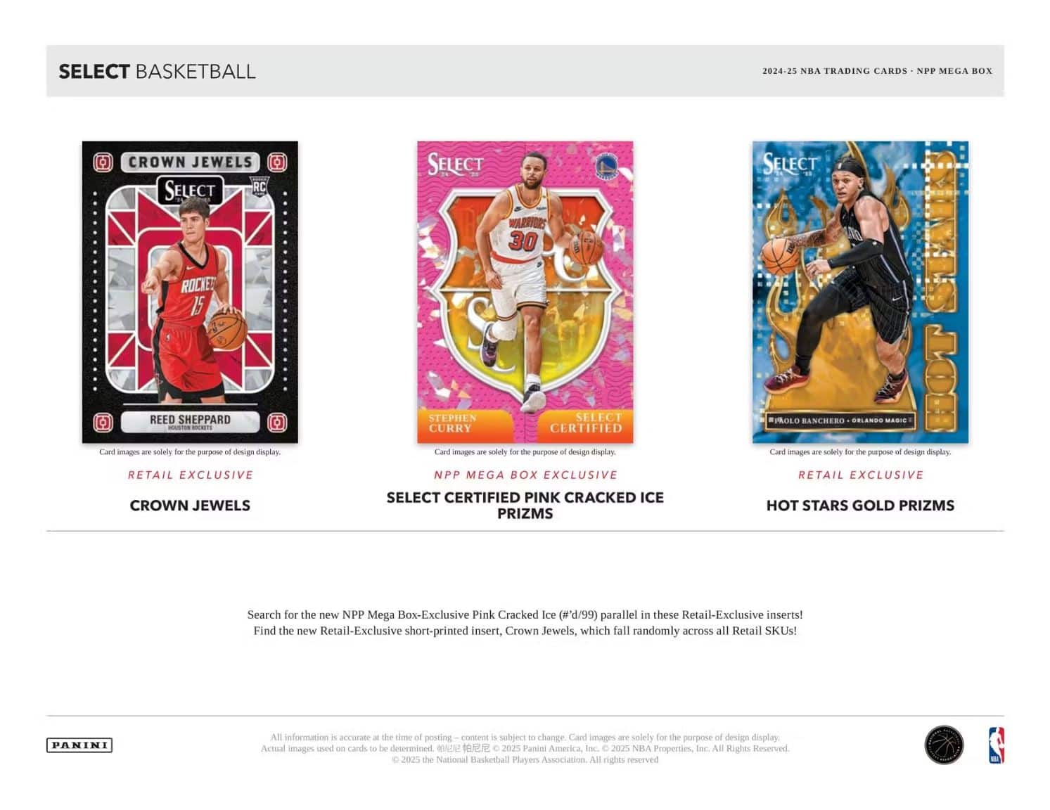 Panini 2024 25 Select Basketball Mega Box (Blue, Pink & Orange