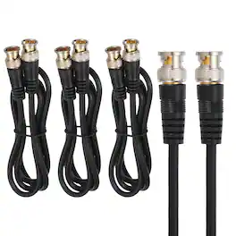 Unique Bargains - BNC Male to BNC Male Coaxial Cable Cord 3.3FT 70-Ohm Extension Wire for DVR CCTV Security Camera System Monitor (3pcs) - Black