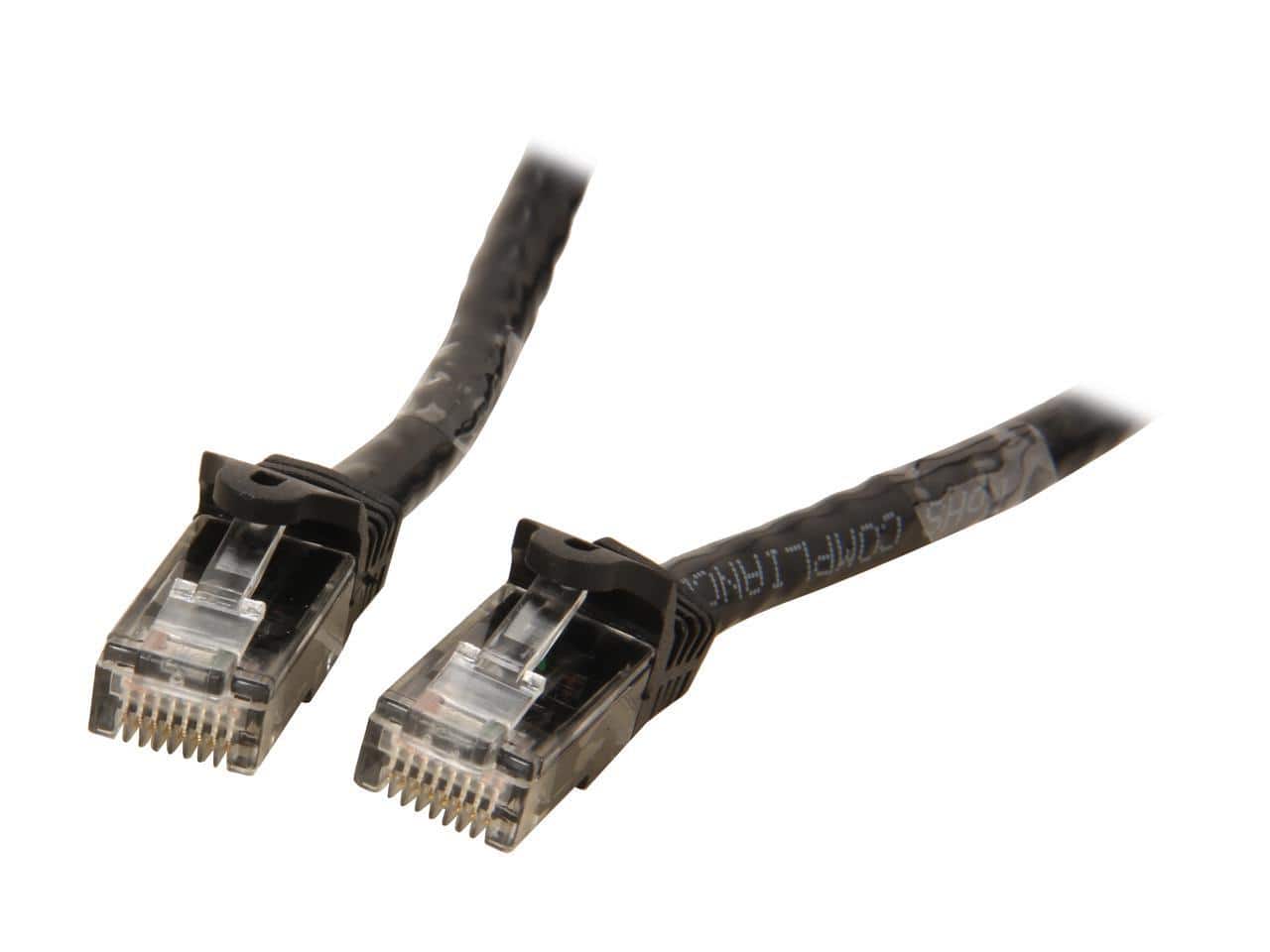 StarTech.com - N6PATCH15BK 15 ft. Cat 6 Black Snagless Cat6 UTP Patch Cable - ETL Verified