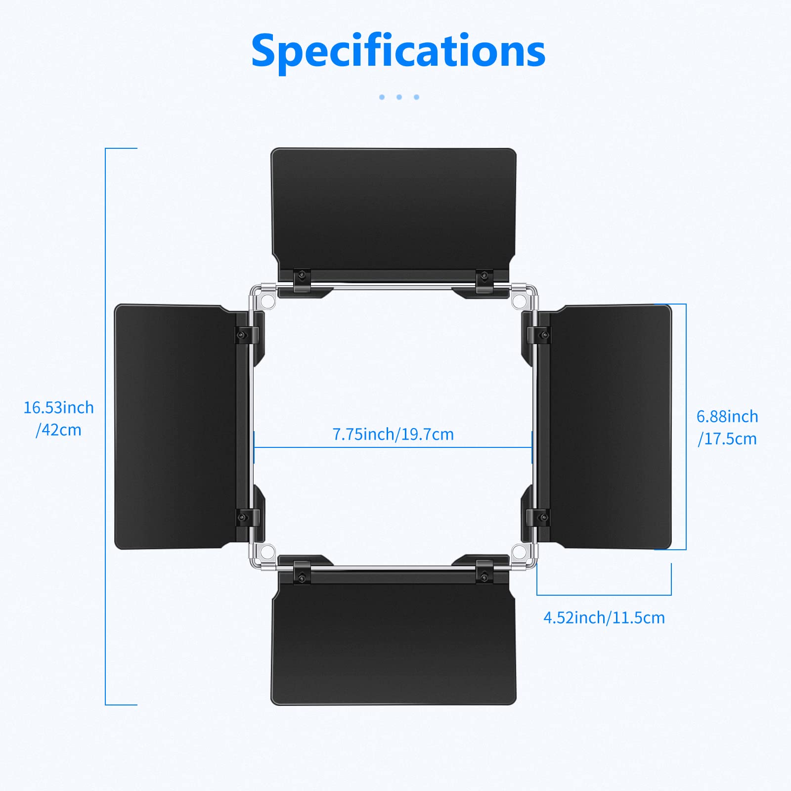 Specifications

- 16.53inch / 42cm
- 7.75inch / 19.7cm
- 6.88inch / 17.5cm
- 4.52inch / 11.5cm