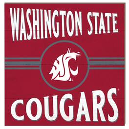 Jardine - Washington State Cougars 10'' x 10'' Retro Team Sign - Red