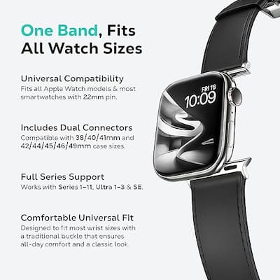 MobyFox Leather Band for Apple Watch – Compatible Apple Watch Band MobyFox Leather Band for Apple Watch – Compatible Apple Watch Band