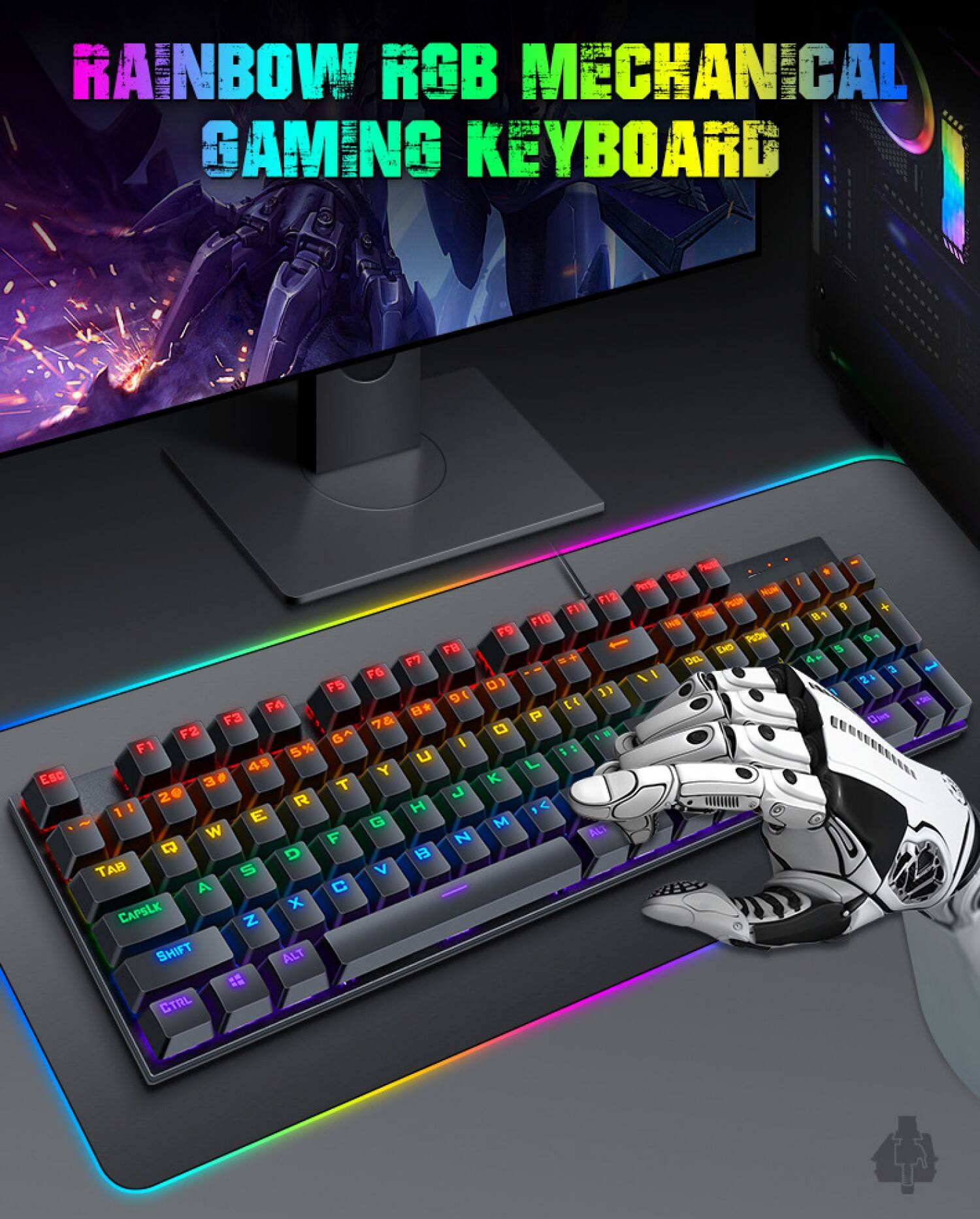 RAINBOW RGB MECHANICAL GAMING KEYBOARD