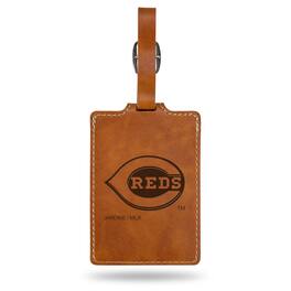 Jardine - Cincinnati Reds Ultra Suede Luggage Tag - Brown