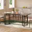Left. Bestier - 70" Dining Table for 6-8 Wooden Kitchen Table or Computer Desk with Shelves and Metal Legs - Gray.