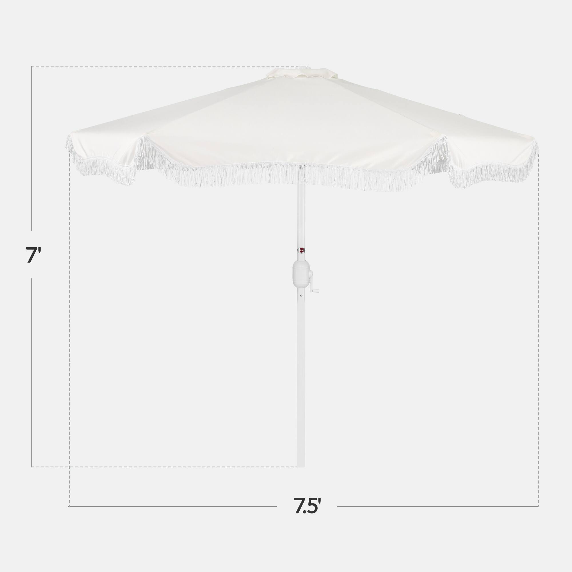 Alt View 1. Best Choice Products - Best Choice Products 7.5ft Fringe Market Umbrella  Boho Patio Sunshade w/ Tilt, UPF50+ - White - White.