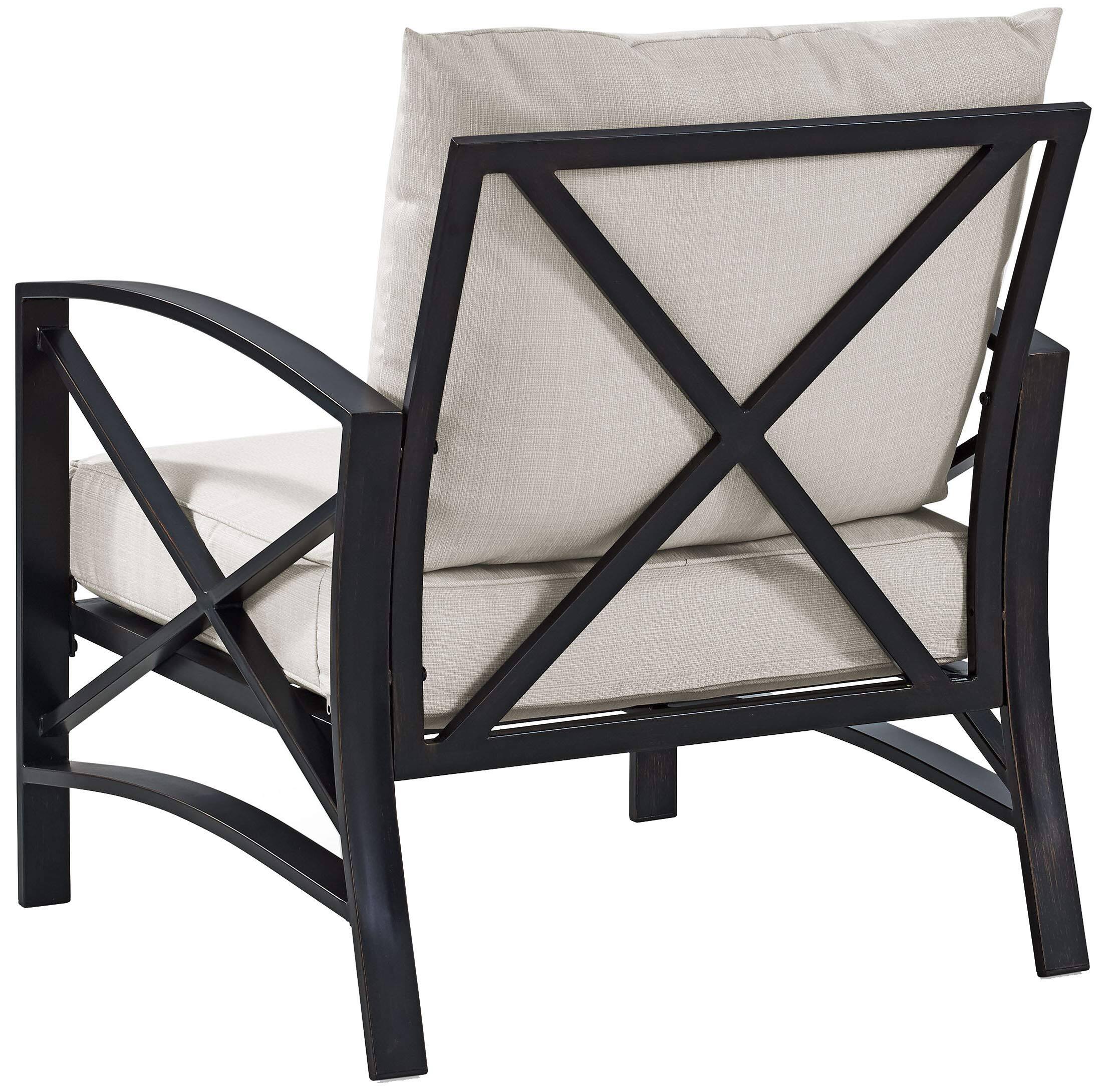 Back. Crosley Furniture - Kaplan Outdoor Chair - Oatmeal.