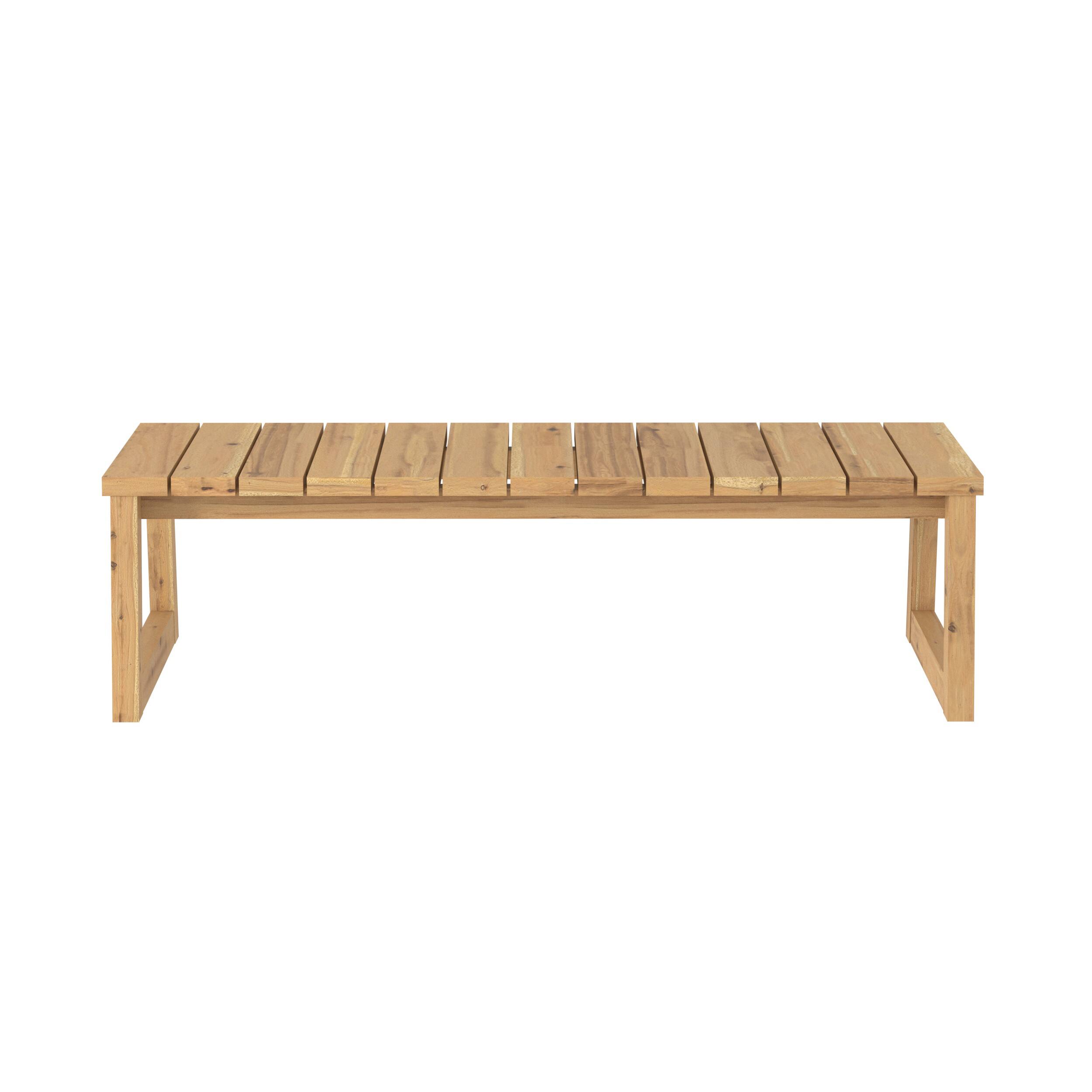 Front. Walker Edison - Modern Solid Wood Outdoor Coffee Table - Natural.