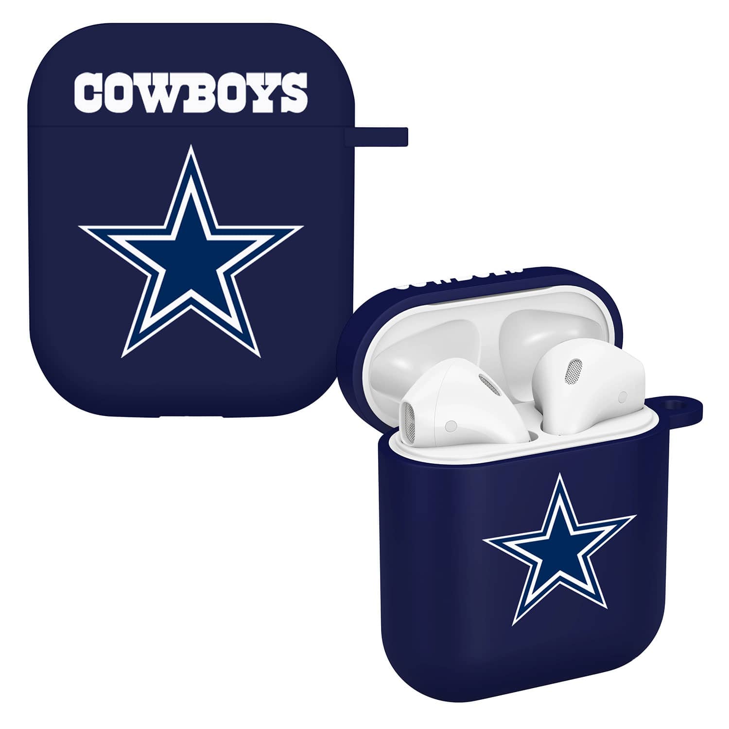Front. Artinian - Navy Dallas Cowboys AirPods Case Cover - Navy.