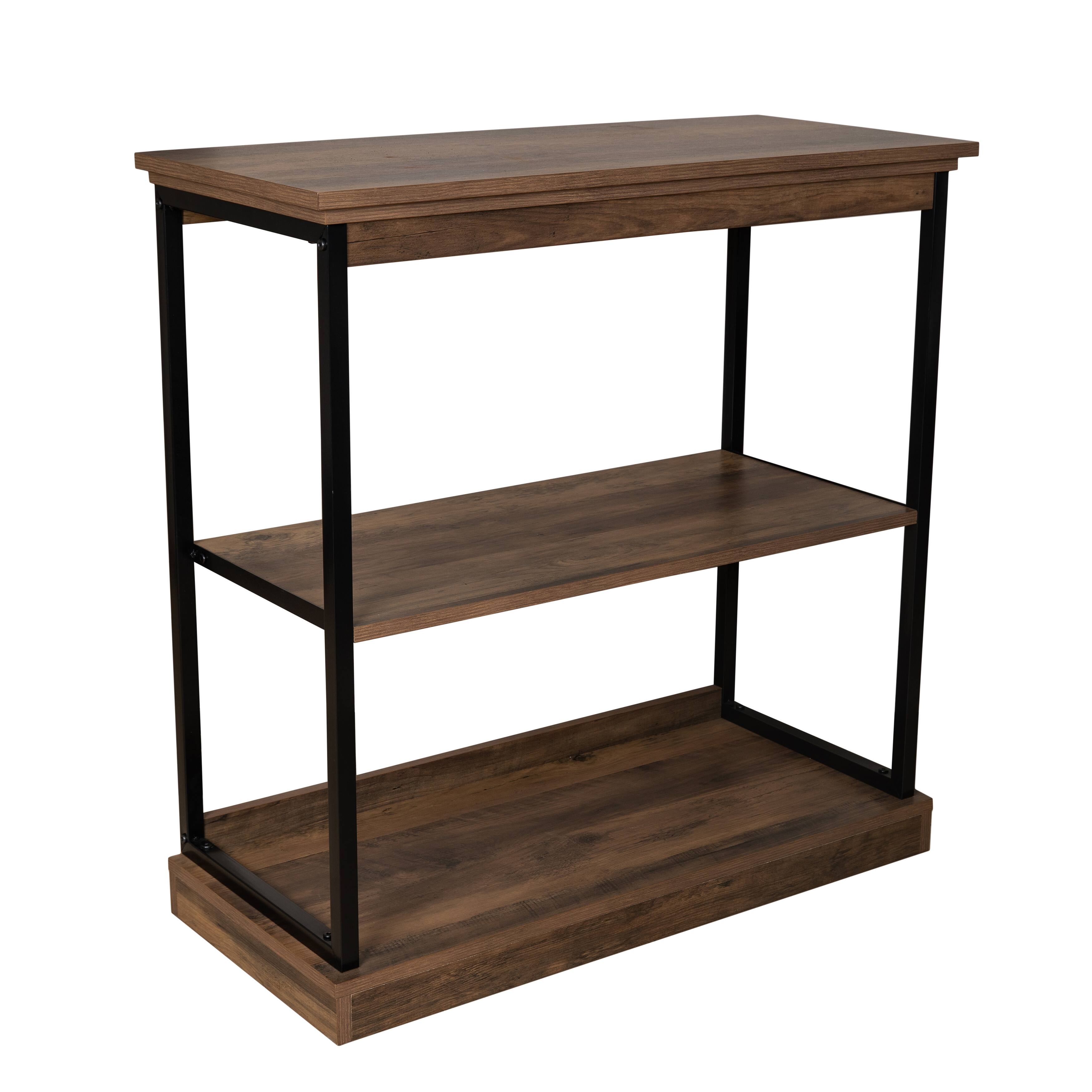 Alt View 9. Danya B - Oslo Contemporary 3-shelf Etagere Bookcase - Black, Brown.