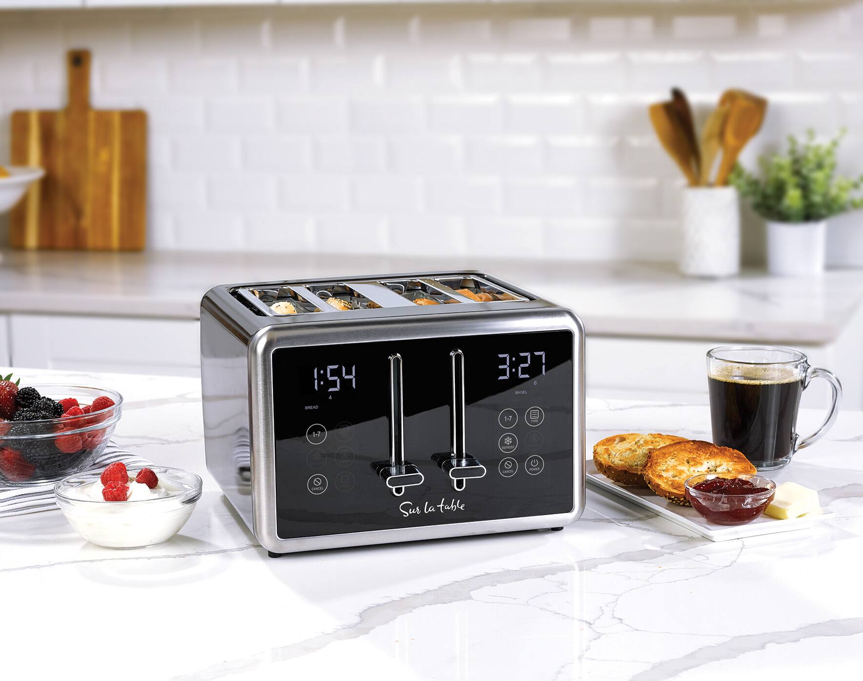 Alt View 1. Sur La Table - Two Slice Touchscreen Toaster - Pepper Black.