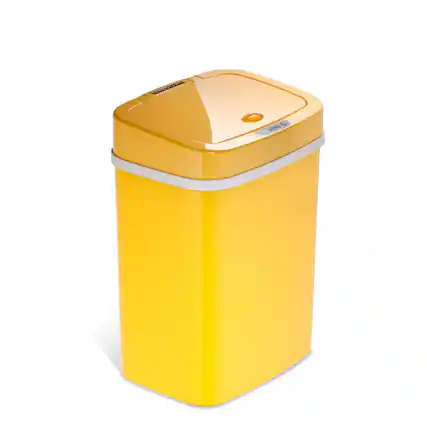 Front. Nine Stars - Rectangular Motion Sensor Trash Can 3.2 Gallon ABS.