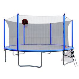 LOVMOR - 16 FT Trampoline with Basketball Hoop and Ladder Recreational Trampoline for Adults