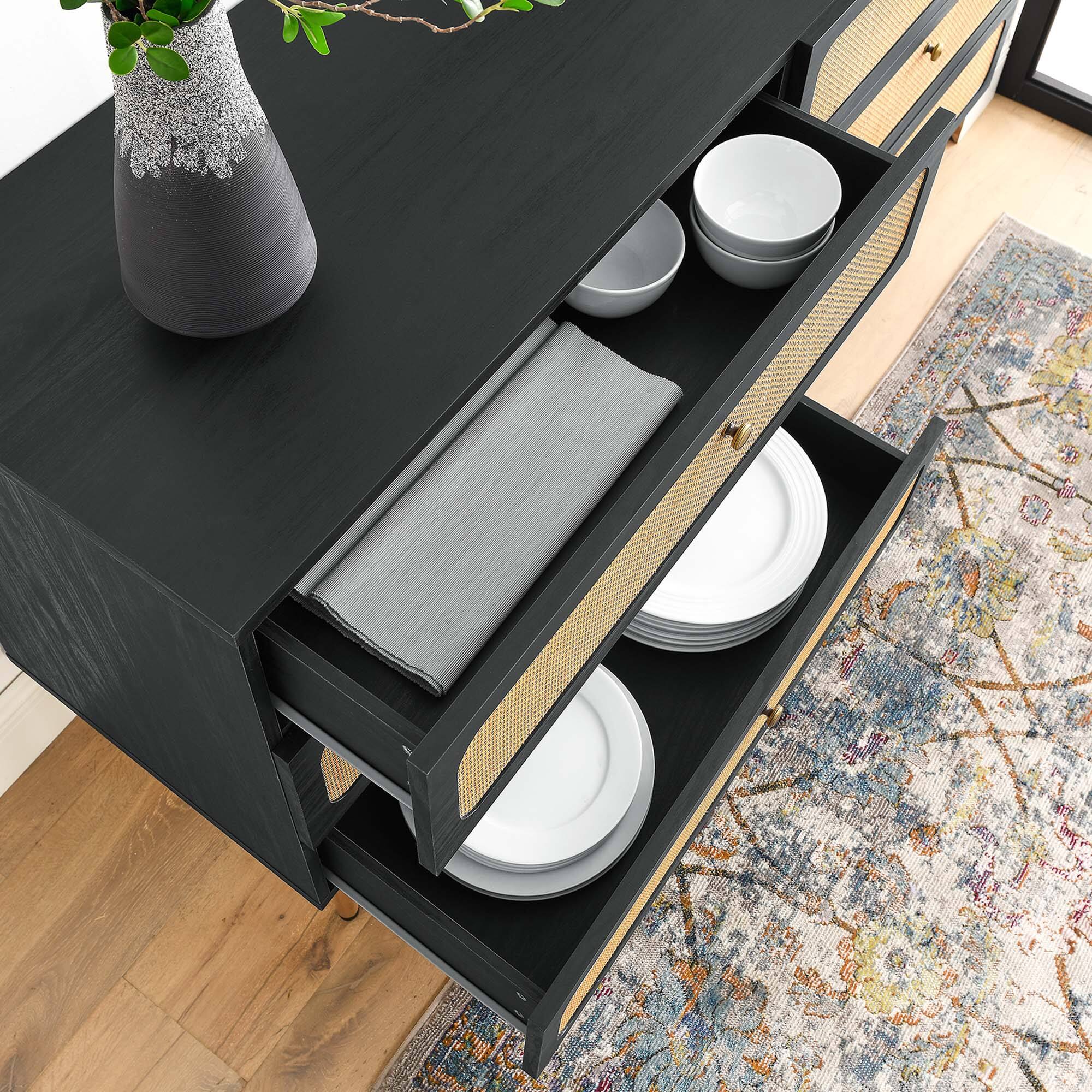 Back. Modway - Chaucer 6-Drawer Dresser by Modway - Black.