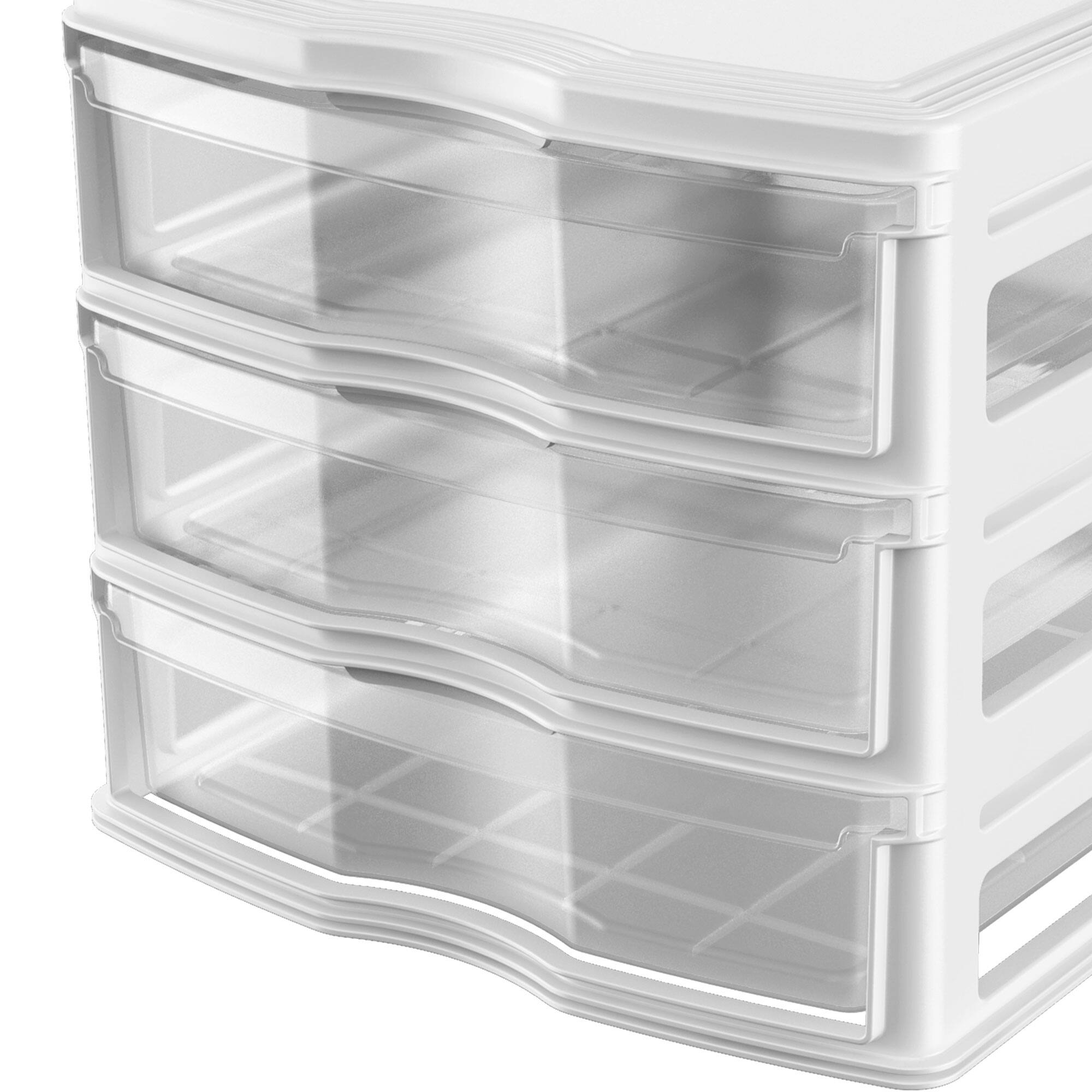 Alt View 10. Life Story - Life Story 3 Drawer Stackable Shelf Organizer Storage Drawers, White (2 Pack).