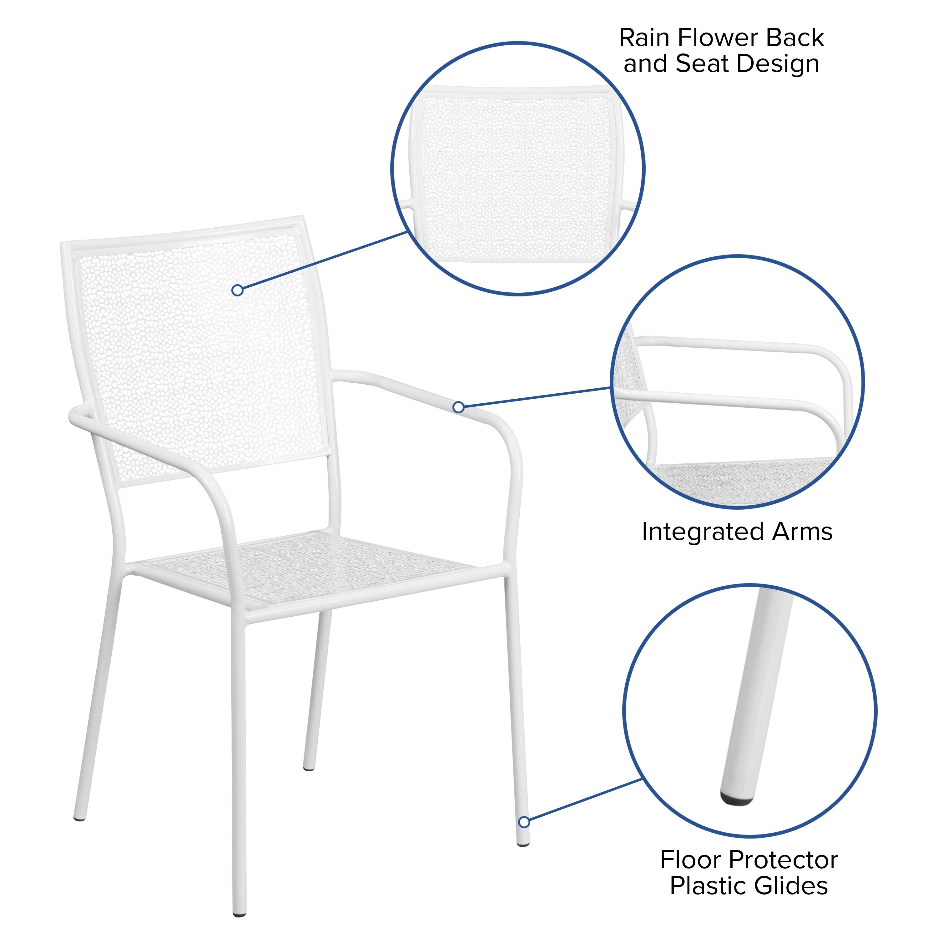 Rain Flower Back and Seat Design  
Integrated Arms  
Floor Protector Plastic Glides