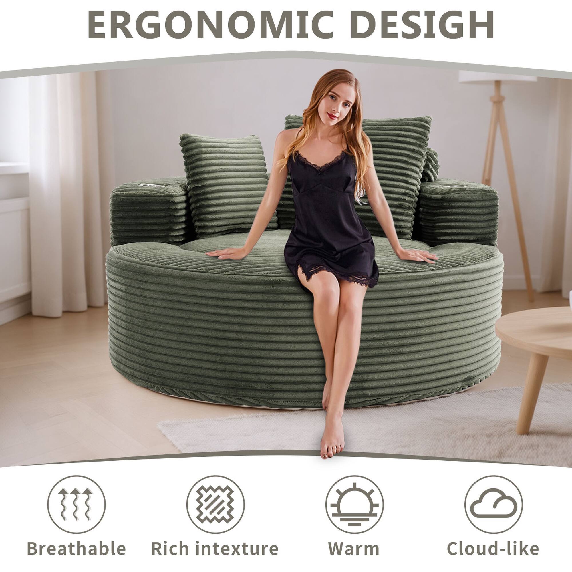 ERGONOMIC DESIGN

Breathable
Rich intexture
Warm
Cloud-like