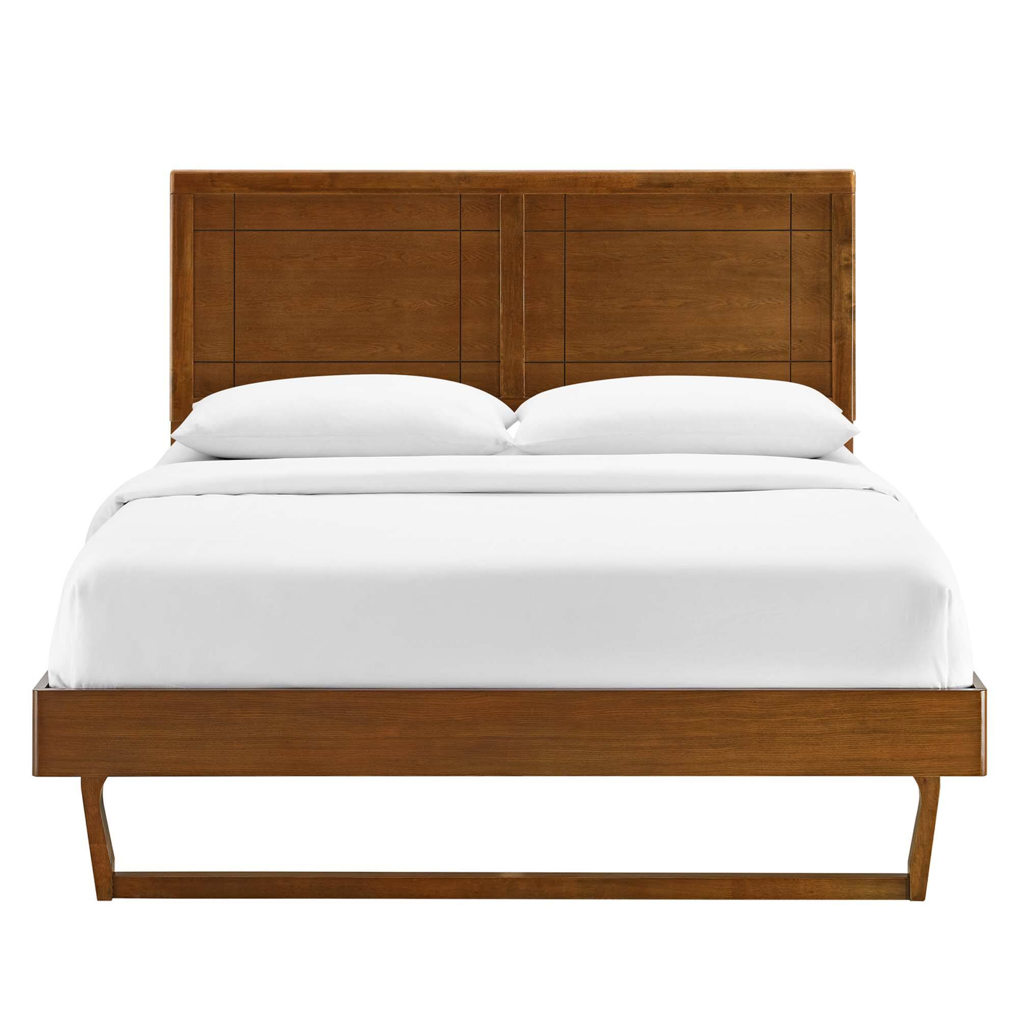 Alt View 6. Modway - Marlee Wood Queen Platform Bed With Angular Frame - Brown.