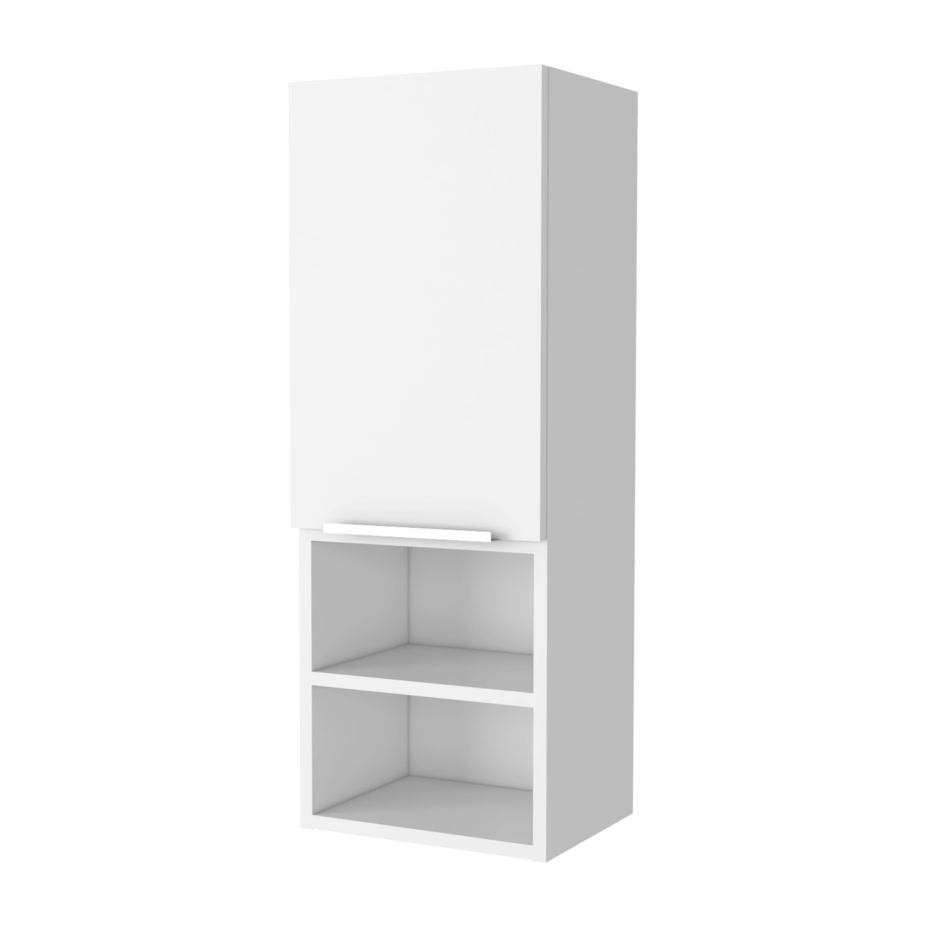 Alt View 2. TinyHomie - Medicine Cabinet Two Shelves Single Door Cabinet Two Interior Shelves - White.