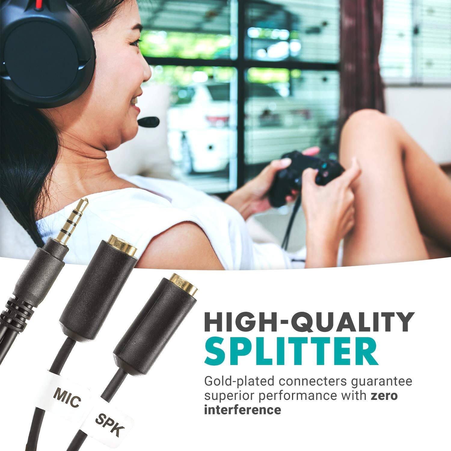HIGH-QUALITY SPLITTER  
Gold-plated connectors guarantee superior performance with zero interference  

MIC  
SPK