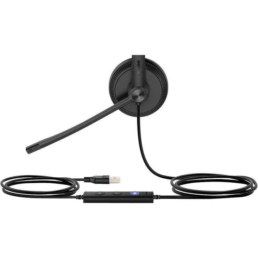 Alt View 2. Yealink - Yealink UH34 Lite Headset - Stereo - USB Type C, Mini-phone (3.5mm) - Wired - 32 Ohm - 20 Hz to 20 kHz - Over-the-head - Red.