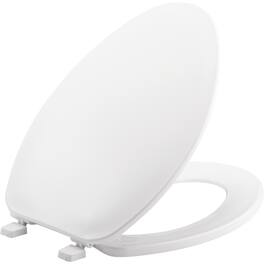 BEMIS - Elongated Plastic Toilet Seat with Top-Tite Hinge - White