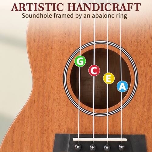 ARTISTIC HANDICRAFT  
Soundhole framed by an abalone ring  
G C E A