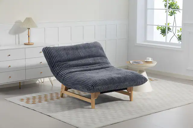 Front. Meqiodas - Bean bag chair for Adults ,Accent Armless Lazy Sofa, Casual Single Sofa, For Living Room And Bedroom - Gray.