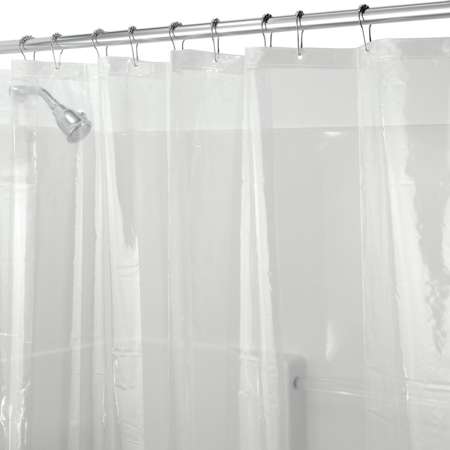 Front. iDesign - iDesign 72 in. H X 72 in. W Clear Solid Shower Curtain Liner PEVA - Clear.