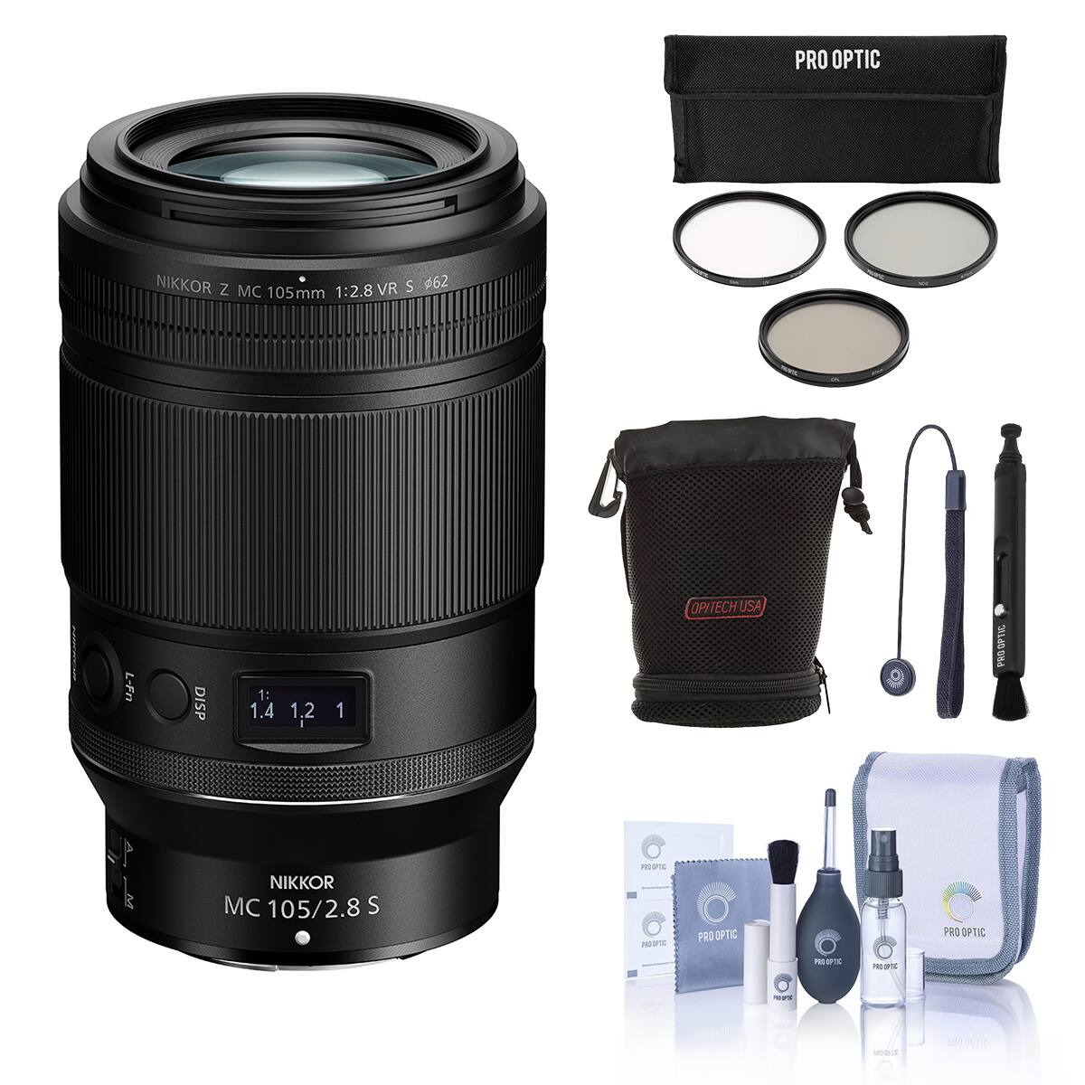 PRO OPTIC NIKKOR Z MC 105mm 1:2.8 VR S $62  
1:1.4 1.2 1  
OPYTECH USA  
NIKKOR MC 105/2.8 S  
PRO OPTIC