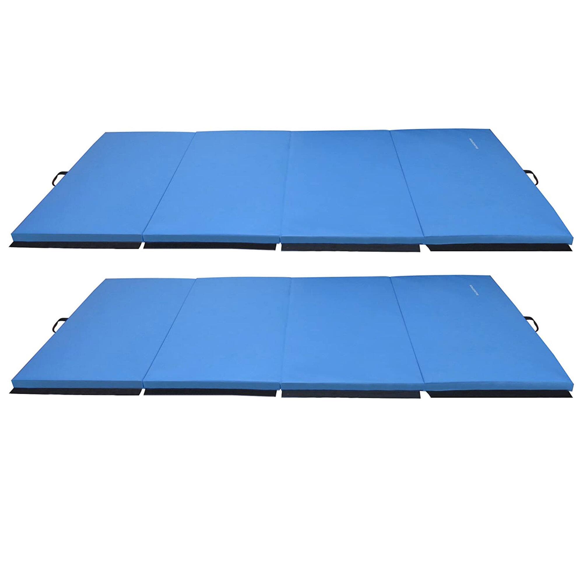BalanceFrom Fitness - 120x48in All Purpose Folding Gymnastics Mat, (2 Pack) - Blue