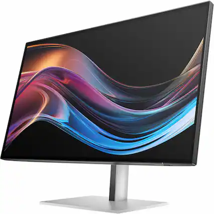 Front. HP - 27" IPS LCD 4K UHD 60Hz Monitor with HDR (USB, HDMI) - Natural Silver, Silver.