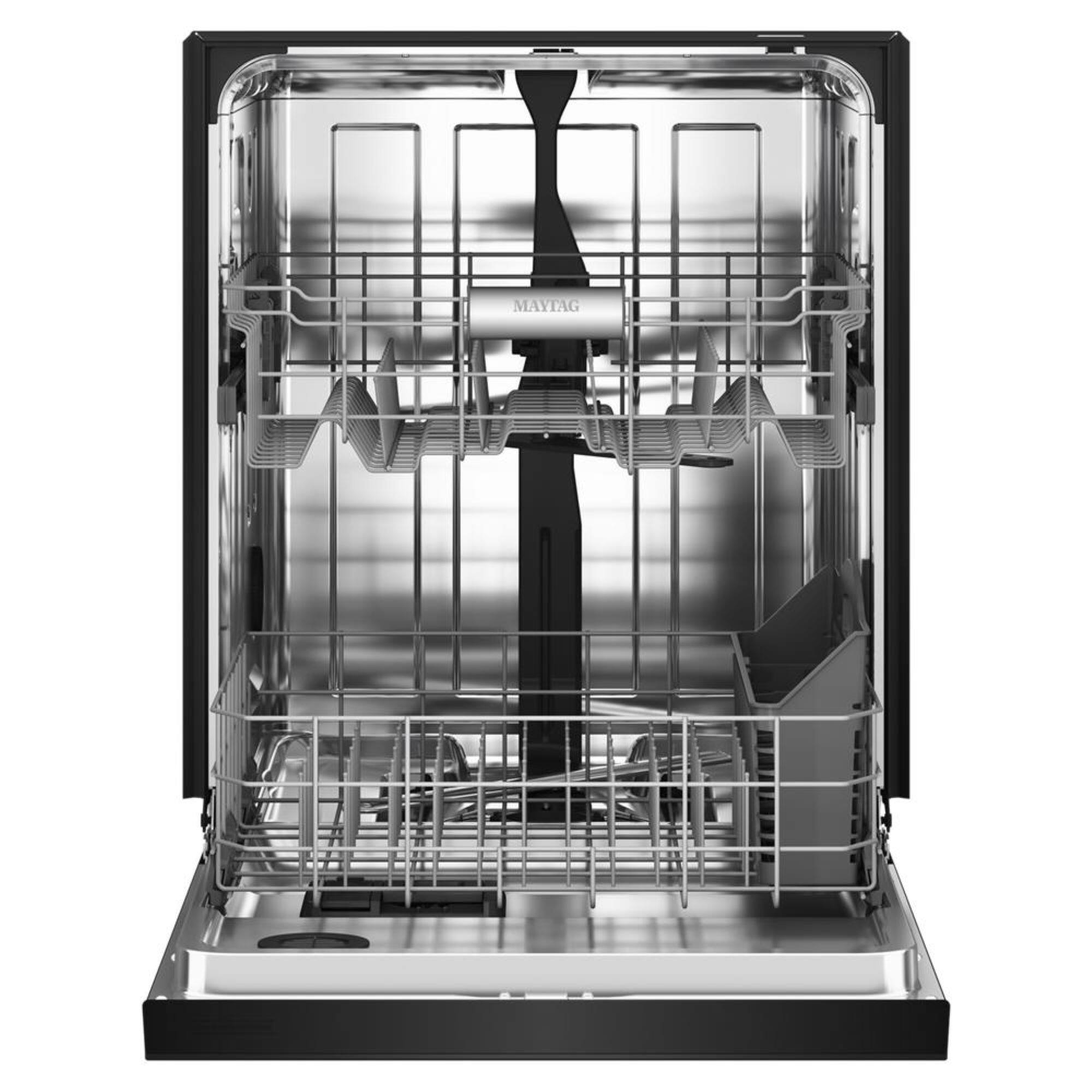 Angle. Maytag - 24" Front Control Built-In Stainless Steel Tub Dishwasher with PowerBlast Cycle and 50 dBA - Black.